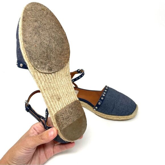 LANVIN Denim Espadrilles Mary Jane Sandals Size 37/7 - Picture 7 of 10